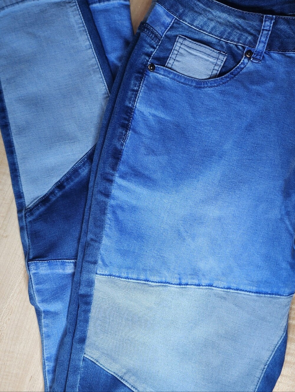 Patchwork Stretch Jeans